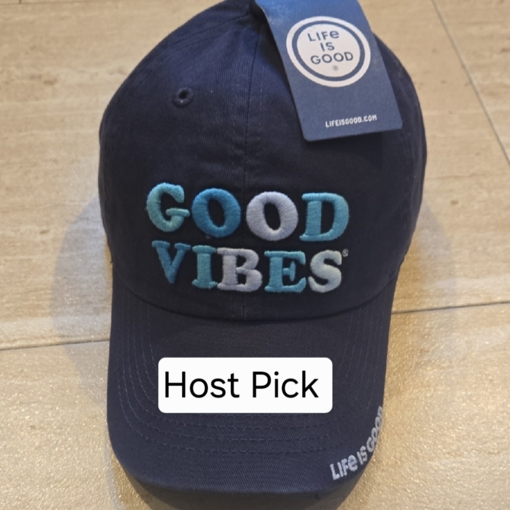 New Life Is Good Darkest Blue "Good Vibes" Brian Wilson Tribute Embroidered Hat
